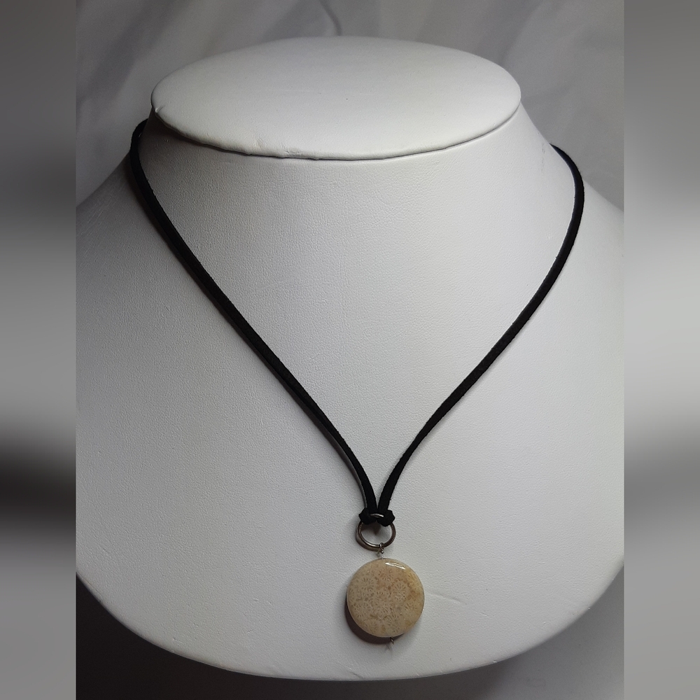 Wire Wrap Fossilized Coral Necklace